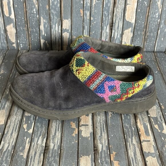 Dansko Gray Suede and Knit Cuff Brittany Clogs Sz. 40 - Picture 5 of 10
